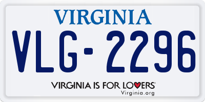 VA license plate VLG2296
