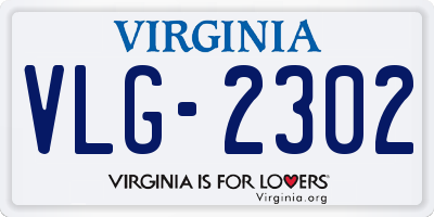 VA license plate VLG2302