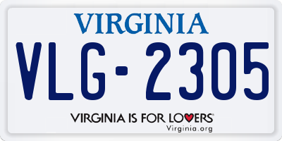 VA license plate VLG2305