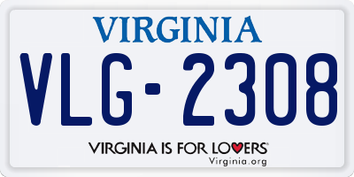 VA license plate VLG2308