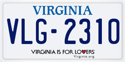 VA license plate VLG2310