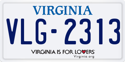 VA license plate VLG2313