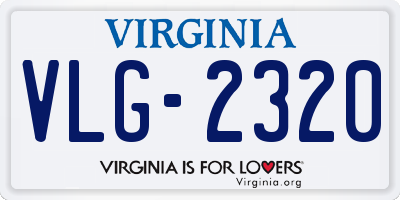 VA license plate VLG2320