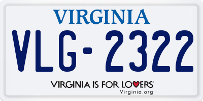 VA license plate VLG2322