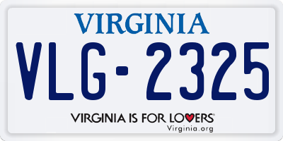 VA license plate VLG2325