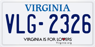 VA license plate VLG2326
