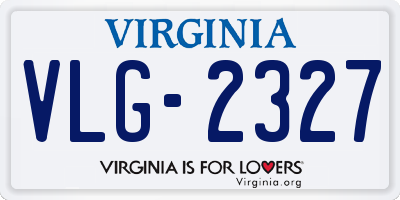 VA license plate VLG2327