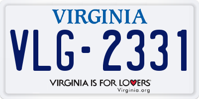 VA license plate VLG2331