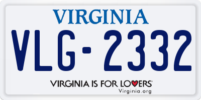 VA license plate VLG2332