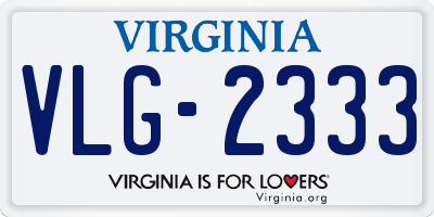 VA license plate VLG2333