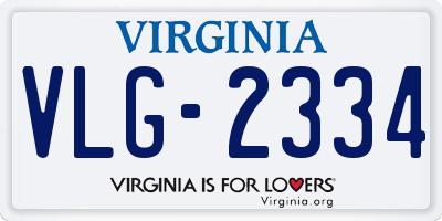 VA license plate VLG2334