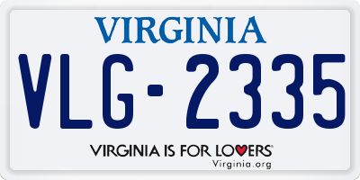 VA license plate VLG2335