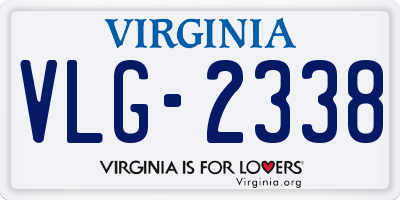 VA license plate VLG2338