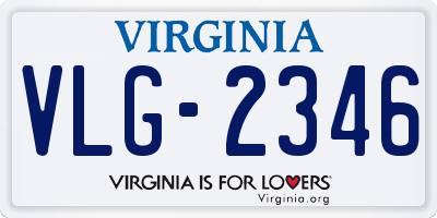 VA license plate VLG2346