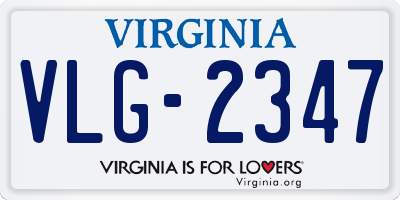 VA license plate VLG2347