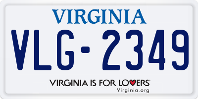 VA license plate VLG2349