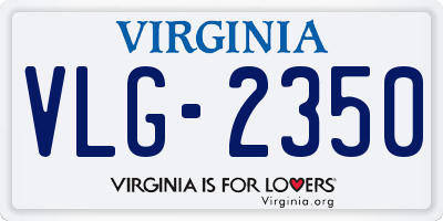 VA license plate VLG2350