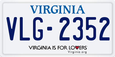 VA license plate VLG2352