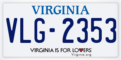 VA license plate VLG2353
