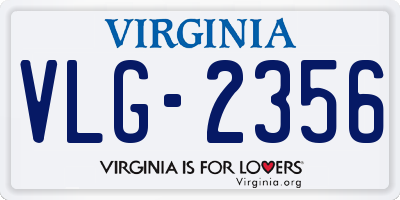VA license plate VLG2356
