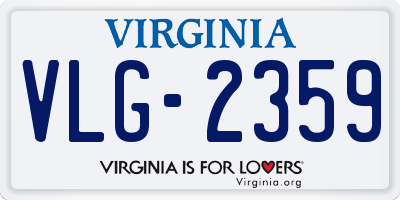 VA license plate VLG2359
