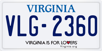 VA license plate VLG2360