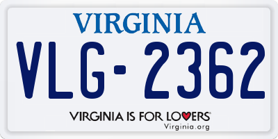 VA license plate VLG2362