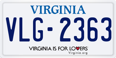 VA license plate VLG2363