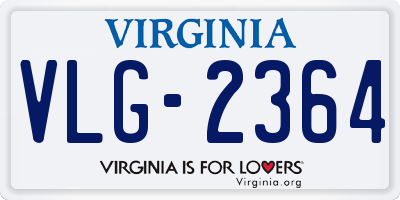 VA license plate VLG2364