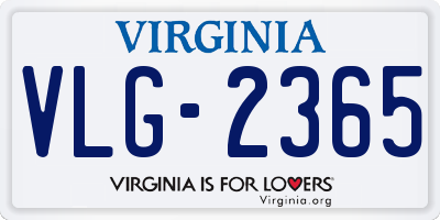 VA license plate VLG2365