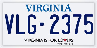 VA license plate VLG2375