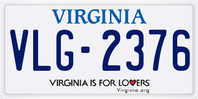 VA license plate VLG2376
