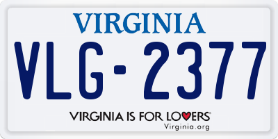 VA license plate VLG2377