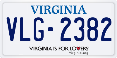 VA license plate VLG2382