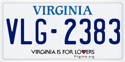 VA license plate VLG2383