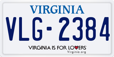 VA license plate VLG2384