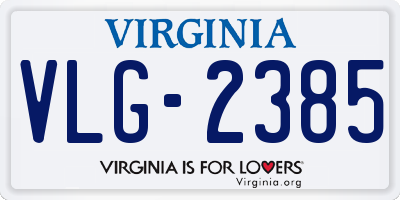 VA license plate VLG2385