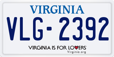 VA license plate VLG2392