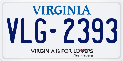 VA license plate VLG2393