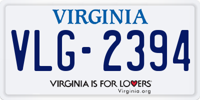 VA license plate VLG2394