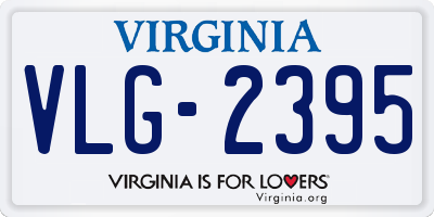 VA license plate VLG2395