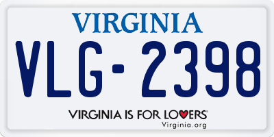 VA license plate VLG2398
