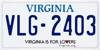 VA license plate VLG2403