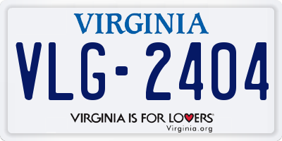 VA license plate VLG2404