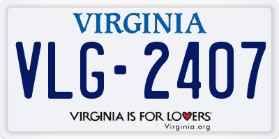 VA license plate VLG2407