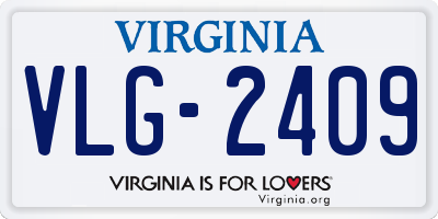 VA license plate VLG2409