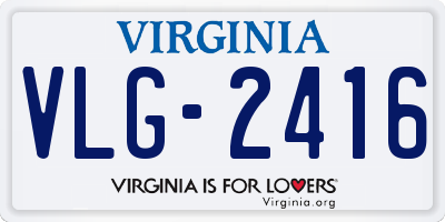 VA license plate VLG2416