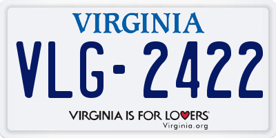 VA license plate VLG2422