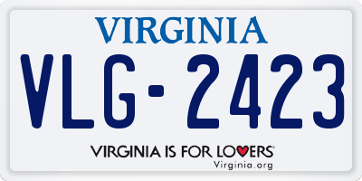 VA license plate VLG2423