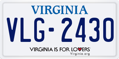 VA license plate VLG2430